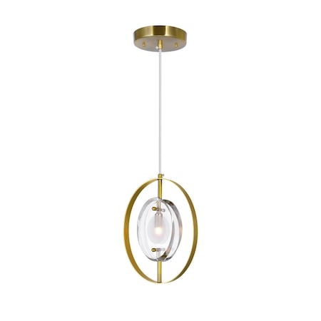 1 Light Mini Pendant With Brass Finish